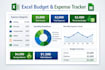 build excel budget spreadsheet, expense tracker, finance tracker,  google sheet