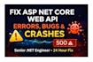 fix asp net core web API errors bugs and crashes fast