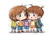 draw cute children comic cartoon in this style
