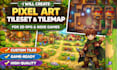 create pixel art tileset and tilemap, assets, map for 2d rpg or indie games