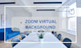 design realistic zoom virtual background  with your logo