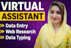 accurate data entry, excel data entry and web research