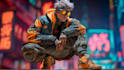 illustrate you as a cyberpunk style character