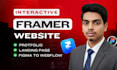 interactive framer portfolio website or saas landing page with animations
