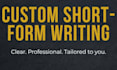 write custom short form content for your business or brand