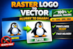recreate your raster pixelated logo into a smooth vector