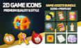 casual game icons and objects for mobile games