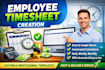 create employee timesheets, attendance tracker, timesheet, hr management