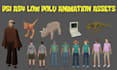 ps1 ps2 n64 psx ps3 ps4 low poly 3d character model game asset 3d animations