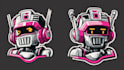design creative robot head mascot logo
