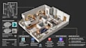 do isometric 3d floor plan, interior and exterior render
