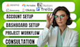 setup workflow project management in basecamp, trello, clickup,and asana