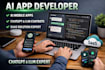 develop ai mobile apps, chatgpt and llm chatbots, and saas solutions