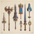 draw custom fantasy dnd weapons art and props