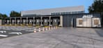 restructure 3d industrial building,parking space,loading docks,logo rendering