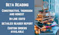 beta read your story and provide thorough feedback