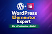 fix or customize wordpress website using elementor