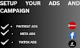 setup facebook, instagram and tiktok ads for sales and leads
