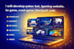 develop poker bot, igaming website, bc game, crash game, blackjack, ludo