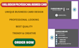create business card professionally, make unique business card