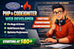 develop, fix, and customize PHP codeigniter web applications