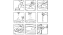 do step by step instruction manual design and line art illustration