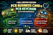 design custom pcb business card and keychains as per requirement