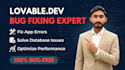 lovable ai website saas web app,lovable mvp, lovable web app, fix bugs and error