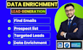 do data enrichment, find emails, prospect list building, b2b lead generation