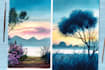 draw original watercolor landscape or architecture art