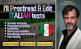 proofread your italian narration, script, document or ai generated text