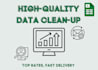 clean and organize data into a clear spreadsheet