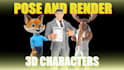 pose and render your 3d character for website use