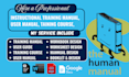 create instructional training manual, training course, user guide, workbook