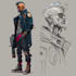 drawing superhero cyberpunk character