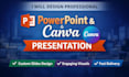 design professional using powerpoint and canva presentation