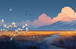 create landscape illustration of nature