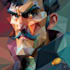 create a geomatric and low poly character portrait for you