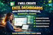 create excel dashboards with advanced formulas, vlookup, and charts