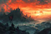 do fantasy background and landscape