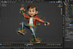 do 3d modeling, rigging, and character animation in blender
