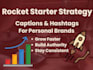 create rocket strategy for brands captions  hashtags that convert