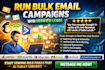 run mailchimp bulk email campaigns with verified leads klaviyo activecampaign