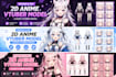 design and rig 2d anime chibi vtuber model live2d vtuber model emotes 2d drawing