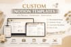 design custom notion template, dashboard, and planners