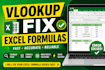 fix vlookup, if, index match and excel formula errors
