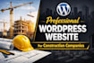 create a professional construction company website