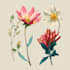 paint watercolour flowers clip art pattern tile art