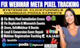 fix systeme io clickfunnel facebook meta pixel duplicate webinar mismatch events