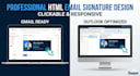 design a professional clickable HTML email signature for gmail and outloo